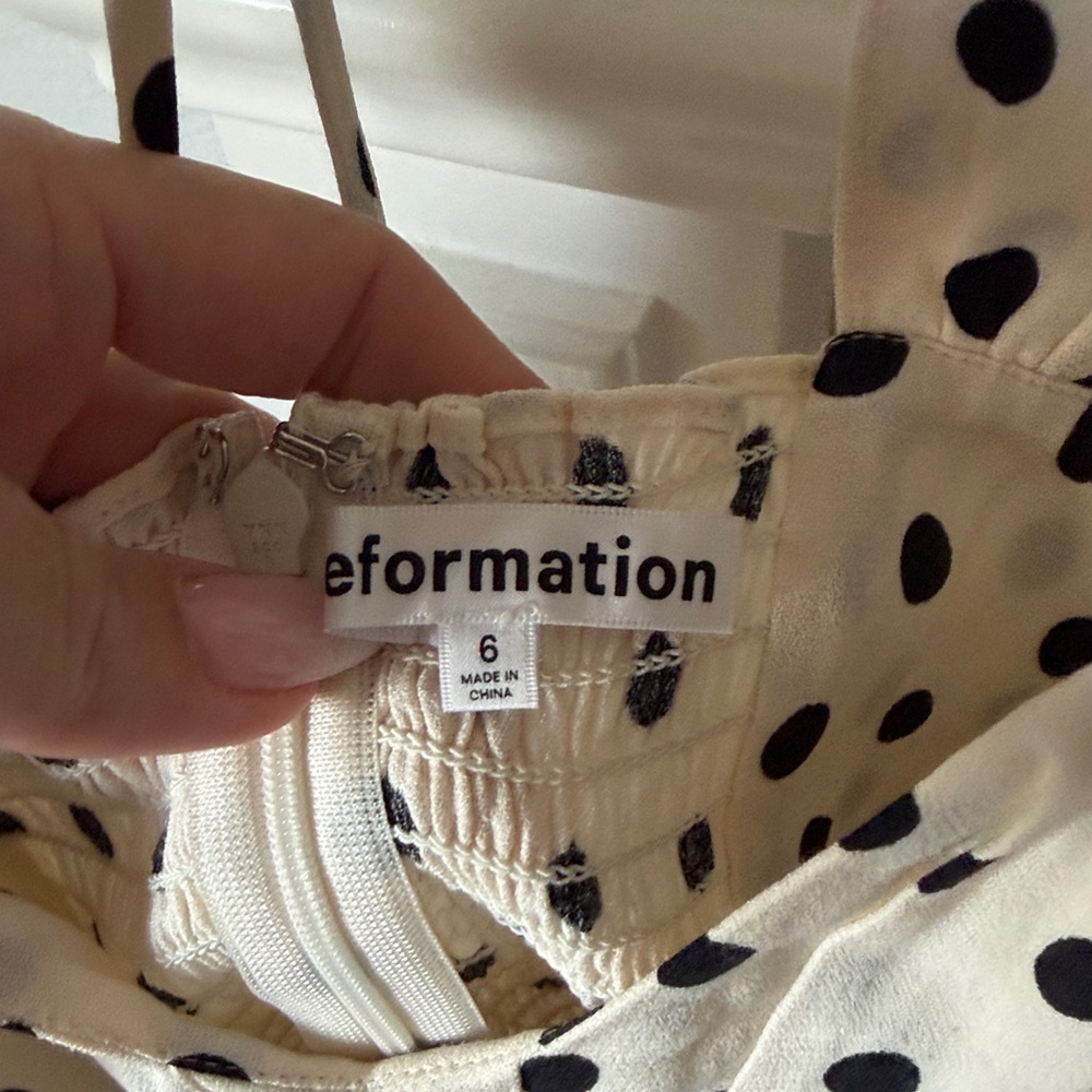 Reformation Tayler Black and White Polka Dot Maxi Dress - Picture 4 of 6